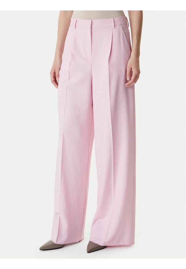 Marella Spodnie palazzo Slogan2 2615131311 Różowy Wide Leg. Kolor: różowy. Materiał: syntetyk