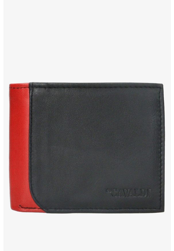 Cedar - Portfel męski cavaldi czarno-czerwony /4. Kolor: wielokolorowy, czarny, czerwony