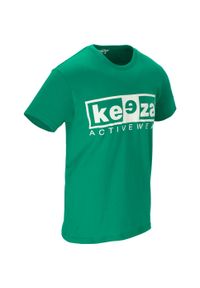 Koszulka sportowa męska KEEZA bawełniana. Kolor: zielony. Materiał: bawełna. Sport: piłka nożna