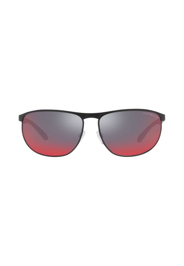 Emporio Armani okulary przeciwsłoneczne męskie kolor czarny. Kształt: owalne. Kolor: czarny
