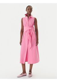 LOLA CASADEMUNT Sukienka koszulowa LS2616085 Różowy Regular Fit. Kolor: różowy. Materiał: bawełna. Typ sukienki: koszulowe #1