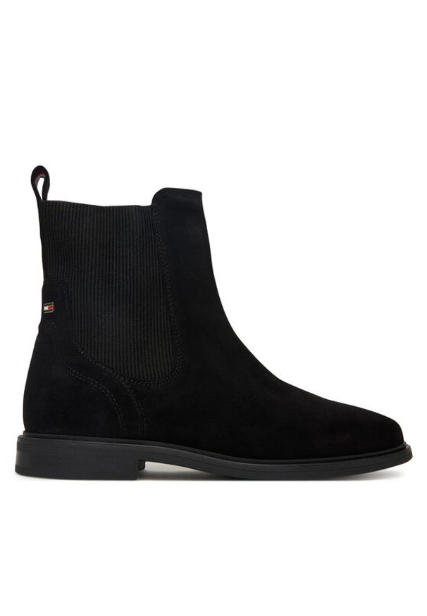 TOMMY HILFIGER - Tommy Hilfiger Sztyblety Flag Boot FW0FW08780 Czarny. Kolor: czarny. Materiał: skóra, zamsz