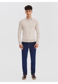 Pako Lorente - Sweter polo w kolorze beżowym. Okazja: na co dzień. Typ kołnierza: polo. Kolor: beżowy. Materiał: poliamid, wiskoza. Sezon: jesień. Styl: casual #2