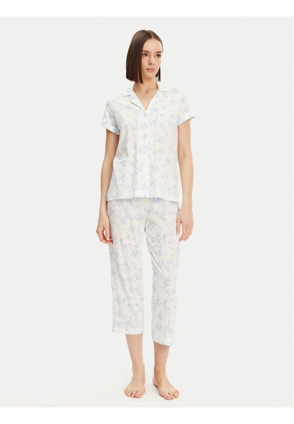 Lauren Ralph Lauren - LAUREN RALPH LAUREN Piżama ILN92422 Niebieski Regular Fit. Kolor: niebieski. Materiał: wiskoza, bawełna
