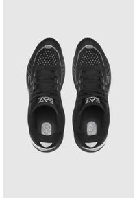 EA7 Emporio Armani - EA7 Czarne sneakersy męskie z białym logo. Kolor: czarny #8