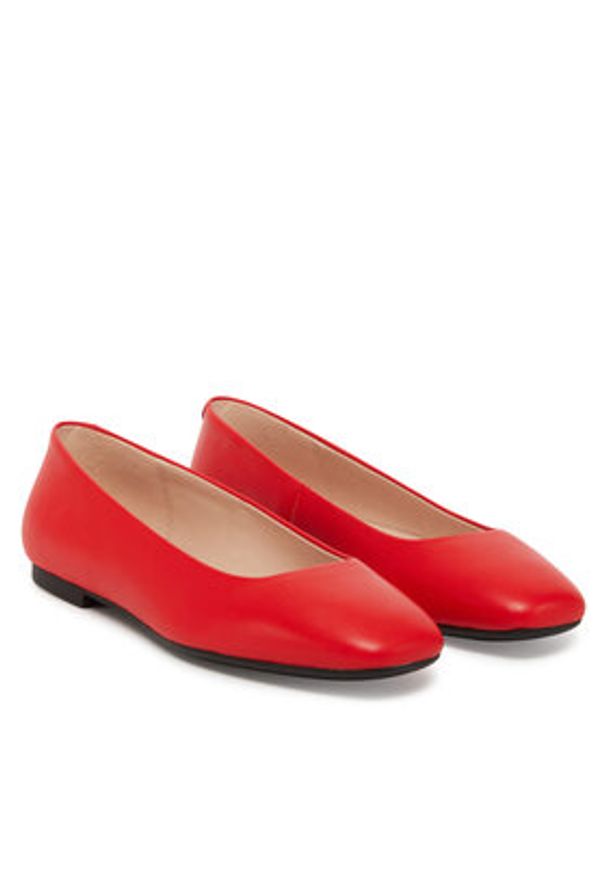 ecco - ECCO Baleriny Margot 23432301294 Czerwony. Kolor: czerwony. Materiał: skóra