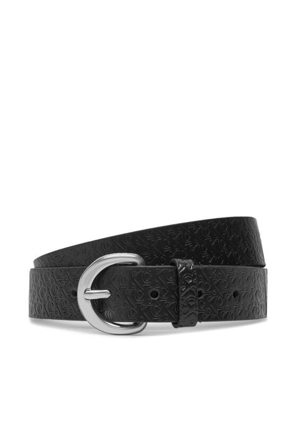 Calvin Klein Pasek Damski Classic Buckle Aop 30Mm LV04K7019G Czarny. Kolor: czarny. Materiał: skóra