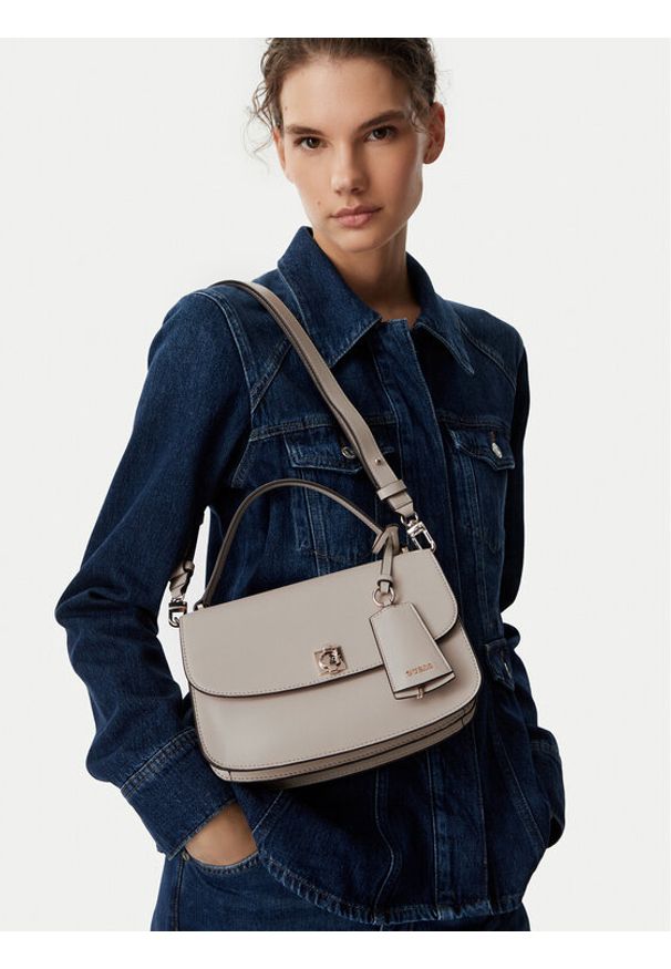 Guess Torebka HWVG97 34210 Beżowy jasny. Kolor: beżowy. Materiał: skórzane