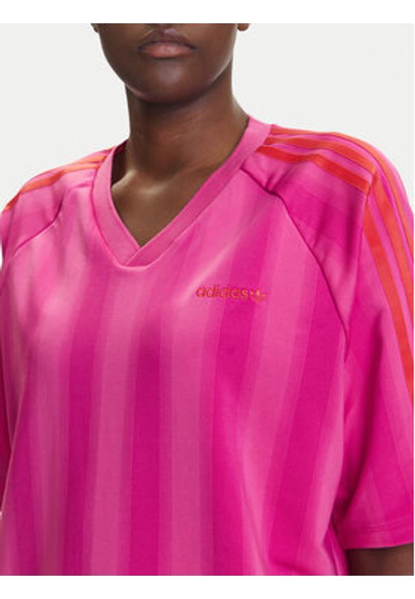 Adidas - adidas T-Shirt Linear JW6021 Różowy Oversize. Kolor: różowy. Materiał: syntetyk