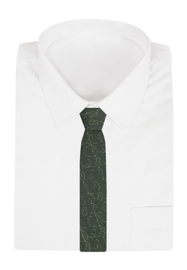 Krawat Męski - Angelo di Monti - Zielony, Motyw Kwiatowy. Kolor: zielony. Materiał: tkanina. Wzór: kwiaty. Styl: elegancki, wizytowy