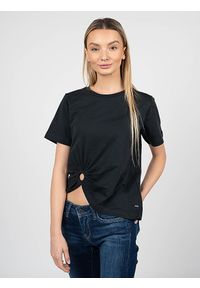 Pepe Jeans T-Shirt "Ross" | PL505334 | Ross | Kobieta | Czarny. Okazja: na co dzień. Kolor: czarny. Materiał: bawełna. Wzór: aplikacja. Styl: casual #2