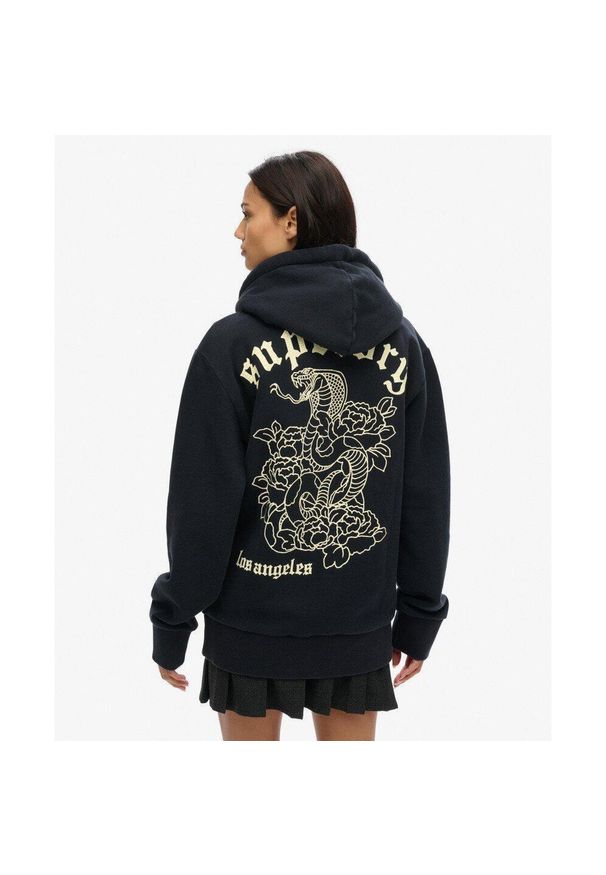 Superdry - Bluza z kapturem z tatuażem.. Typ kołnierza: kaptur. Kolor: czarny