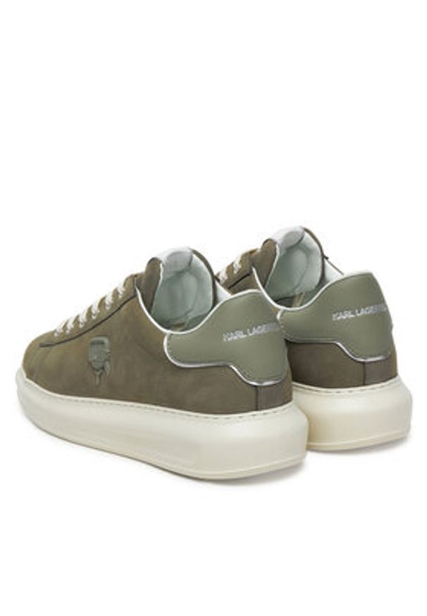 Karl Lagerfeld - KARL LAGERFELD Sneakersy Kapri KL52572N Khaki. Kolor: brązowy. Materiał: nubuk, skóra