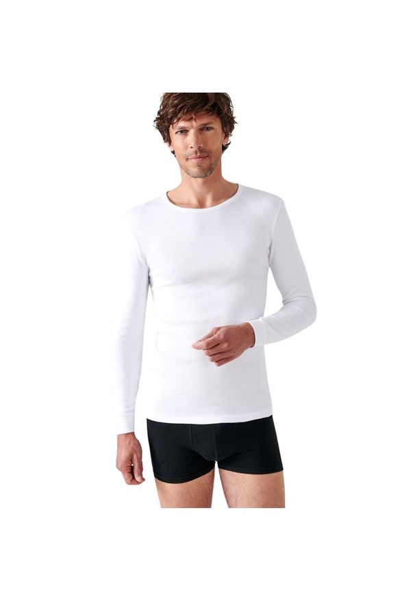 DAMART - Koszulka z długim rękawem z okrągłym dekoltem Damart Thermolactyl. Kolor: biały. Długość rękawa: długi rękaw. Długość: długie