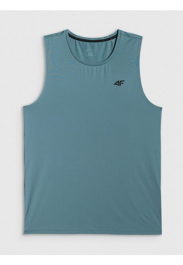 4f - 4F Koszulka treningowa regular szybkoschnąca męska - turkusowa L. Kolor: turkusowy. Materiał: materiał, włókno. Sport: fitness