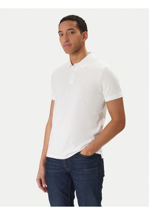 Calvin Klein Jeans Polo Classic Monogram LV04RD255G Biały Regular Fit. Typ kołnierza: polo. Kolor: biały. Materiał: bawełna