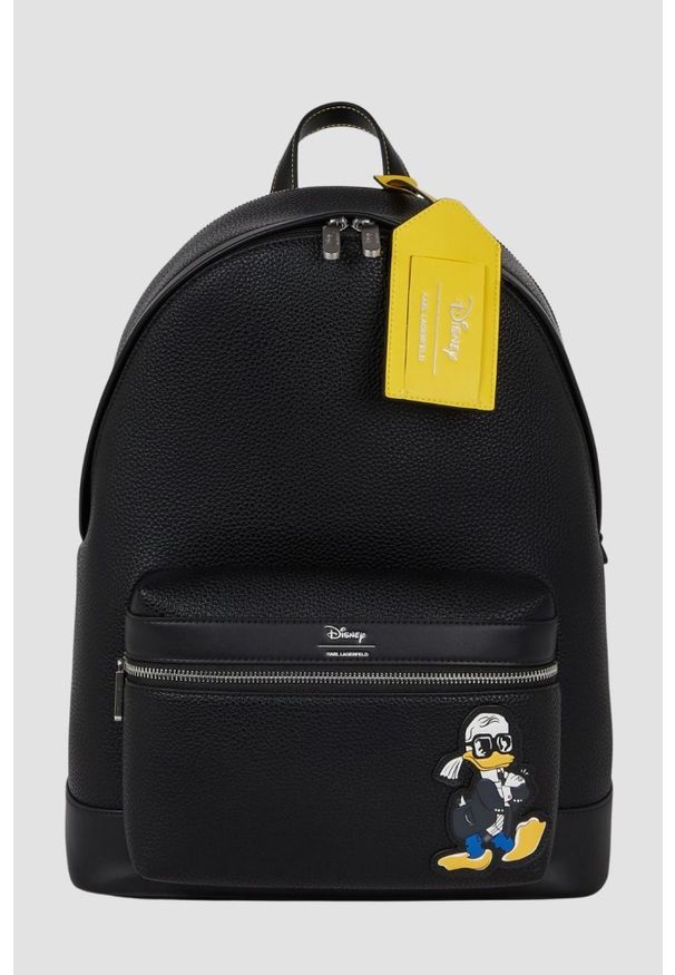 Karl Lagerfeld - KARL LAGERFELD Czarny damski plecak skórzany KLxDisney. Kolor: czarny. Materiał: skóra ekologiczna. Wzór: motyw z bajki. Styl: casual