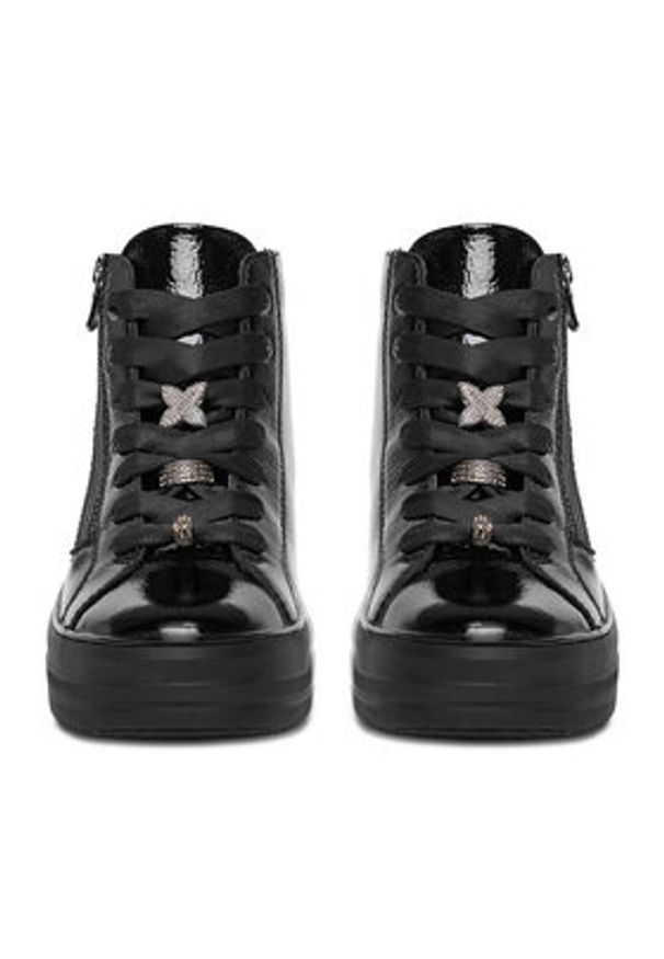 Remonte Trzewiki D1C72-00 Czarny. Kolor: czarny. Materiał: lakier, skóra