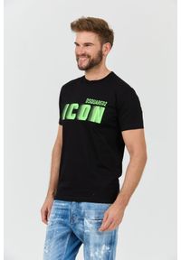 DSQUARED2 Czarny męski t-shirt Icon Blur Cool Fit Tee, Rozmiar XXL. Kolor: czarny