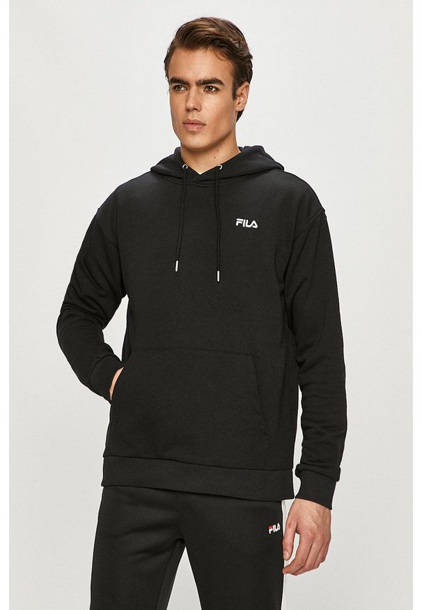 Fila - Bluza. Okazja: na co dzień. Kolor: czarny. Wzór: aplikacja. Styl: casual