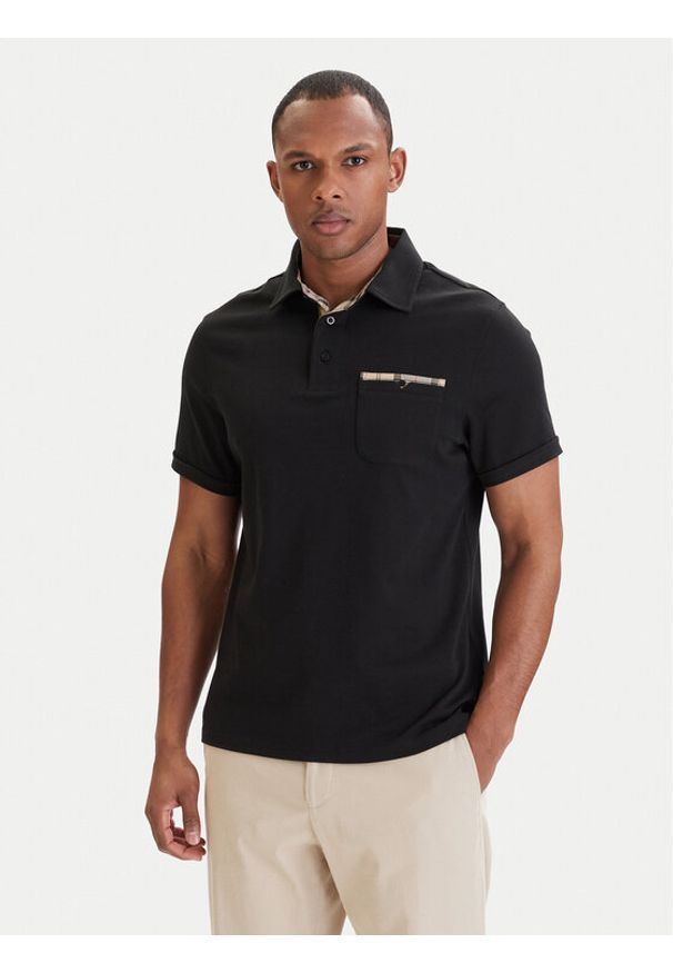 Barbour Polo Premium Corpatch MML1496BK31 Czarny Tailored Fit. Typ kołnierza: polo. Kolor: czarny. Materiał: bawełna