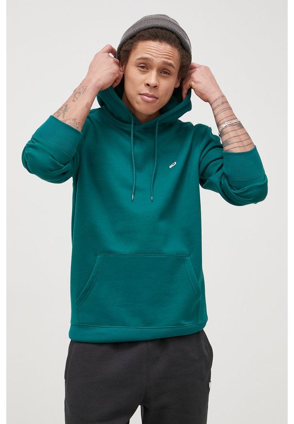 Tommy Jeans Bluza męska kolor zielony z kapturem gładka. Okazja: na co dzień. Typ kołnierza: kaptur. Kolor: zielony. Materiał: bawełna, dzianina. Wzór: gładki. Styl: casual