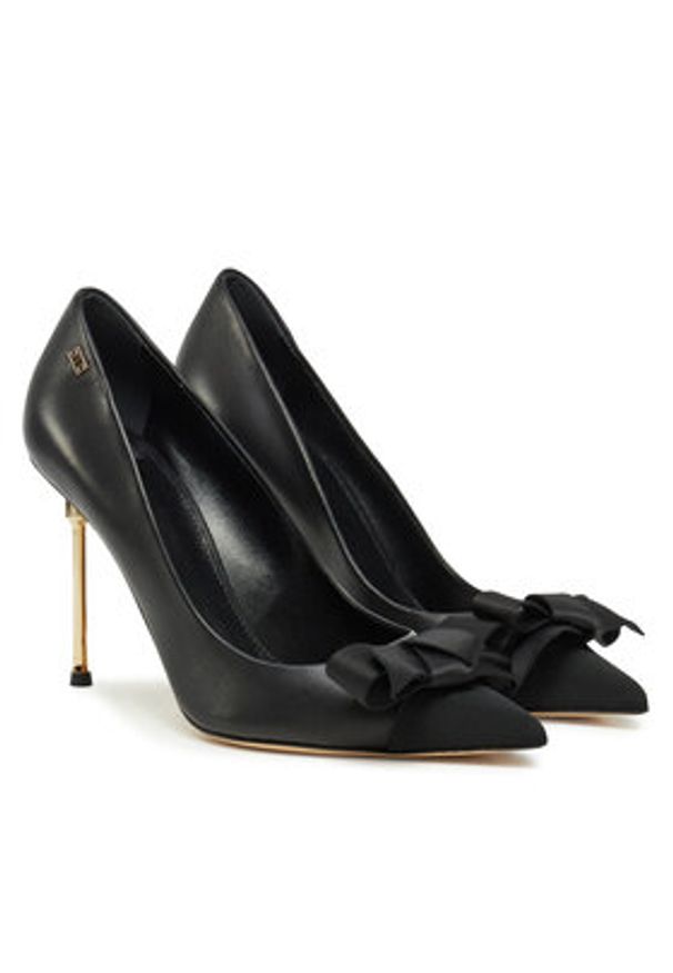 Elisabetta Franchi Szpilki SA-01L-51E2-V540 Czarny. Kolor: czarny. Materiał: skóra. Obcas: na szpilce