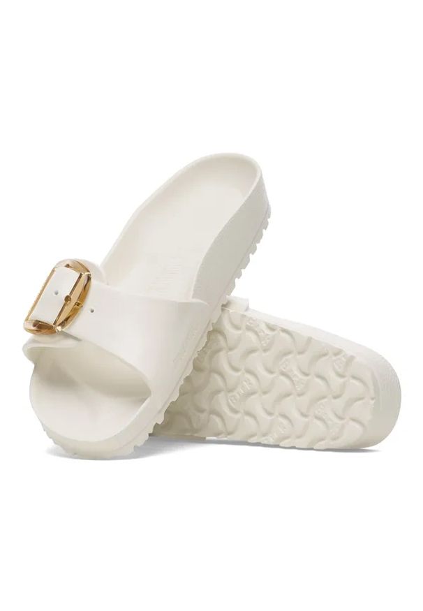 Birkenstock - BIRKENSTOCK Madrid Big Buckle EVA Eggshell Klapki damskie. Okazja: na plażę, na co dzień. Kolor: kremowy. Materiał: materiał. Sezon: lato. Styl: klasyczny, casual, wakacyjny, elegancki