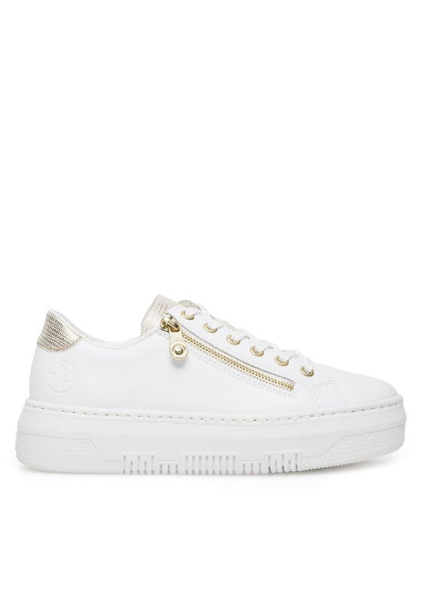Rieker Sneakersy M1921-80 Biały. Kolor: biały. Materiał: skóra