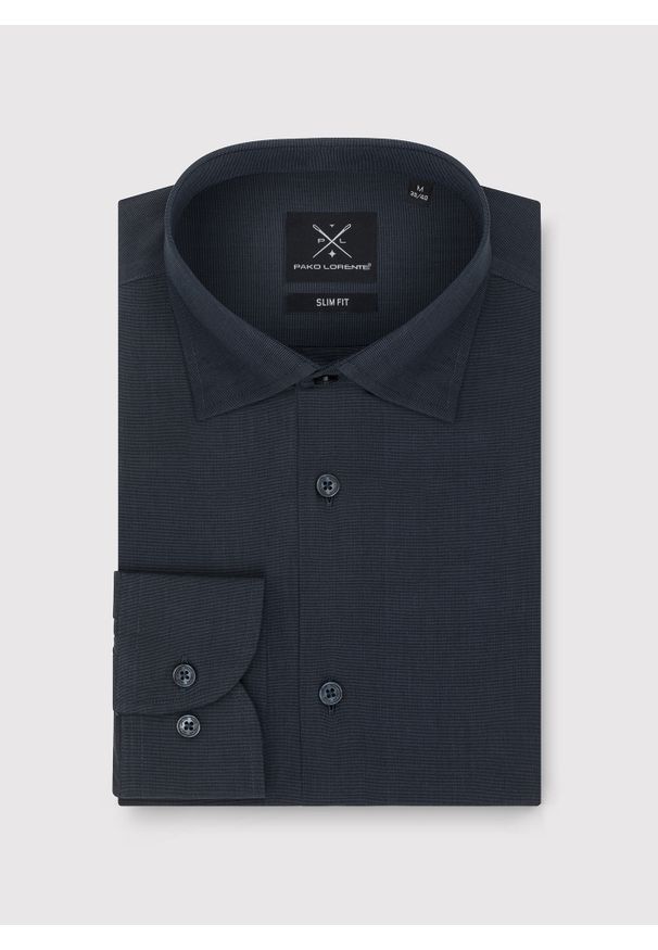 Pako Lorente - PAKO LORENTE – Bawełniana koszula męska w kolorze ciemnoszarym. Kolor: szary. Materiał: bawełna. Długość rękawa: długi rękaw. Długość: długie. Wzór: gładki