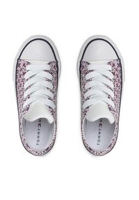 TOMMY HILFIGER - Tommy Hilfiger Trampki Low Cut Lace-Up Sneaker T3A9-32289-0753 Bordowy. Kolor: czerwony. Materiał: skóra #4