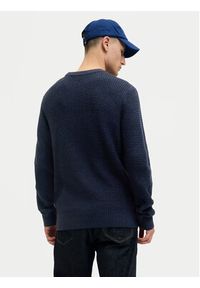 Jack & Jones Sweter Global 12287594 Granatowy Regular Fit. Kolor: niebieski. Materiał: bawełna