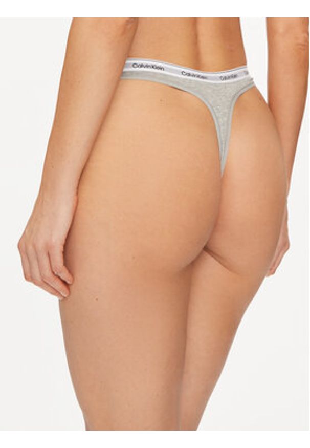 Calvin Klein Underwear Stringi 000QD5043E Szary. Kolor: szary. Materiał: bawełna