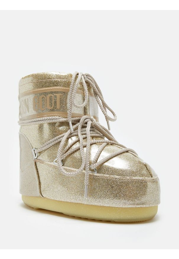 Moon Boot ICON LOW GLITTER Śniegowce damskie. Kolor: złoty
