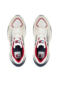 Tommy Jeans Sneakersy Confortable Runner EM0EM01416 Beżowy. Kolor: beżowy. Materiał: materiał #3