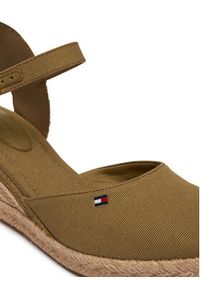 TOMMY HILFIGER - Tommy Hilfiger Espadryle Mid Wedge Espad Closed Toe FW0FW09233 Brązowy. Kolor: brązowy. Materiał: materiał #5