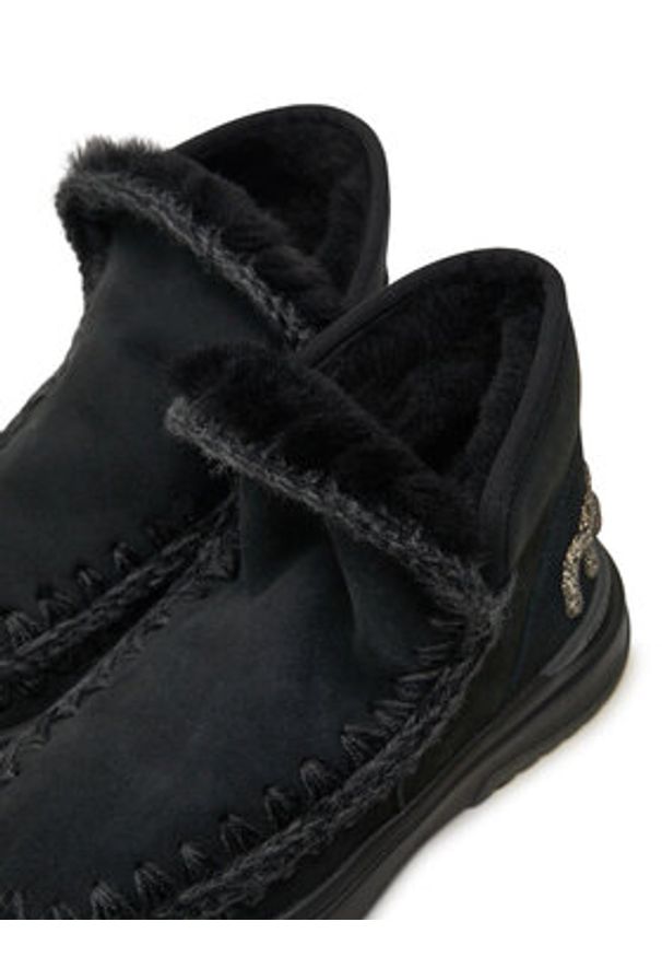 Mou Śniegowce Eskimo Jogger Glitter FW421001A Czarny. Kolor: czarny. Materiał: zamsz, skóra