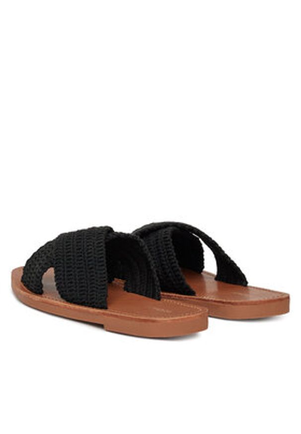 DeeZee Klapki E4736-1 Czarny. Kolor: czarny. Materiał: materiał