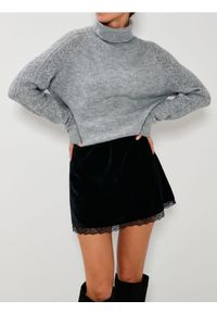 Sinsay - Golf z ozdobnymi rękawami - szary. Typ kołnierza: golf. Kolor: szary