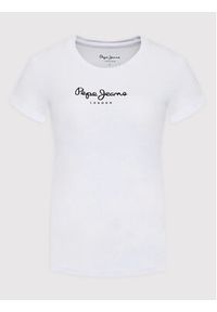 Pepe Jeans T-Shirt New Virgina PL505202 Biały Slim Fit. Kolor: biały. Materiał: bawełna #4