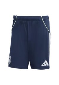 Adidas - Wyjazdowe szorty Real Madryt 25/26. Kolor: szary, niebieski, wielokolorowy. Sport: piłka nożna