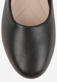 Renee - Czarne Płaskie Balerinki z Imitacji Skóry Wsuwane z Okrągłym Noskiem Jemenna. Okazja: na co dzień. Nosek buta: okrągły. Zapięcie: bez zapięcia. Kolor: czarny. Materiał: skóra. Sezon: wiosna, lato. Styl: elegancki, casual #8