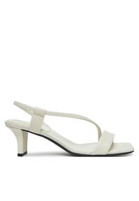 Calvin Klein Sandały Heel Sandal 50 Squared Lth HW0HW02534 Biały. Kolor: biały. Materiał: skóra