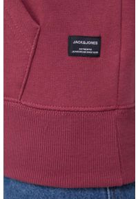 Jack & Jones bluza męska kolor bordowy z kapturem gładka. Typ kołnierza: kaptur. Kolor: czerwony. Materiał: dzianina. Wzór: gładki