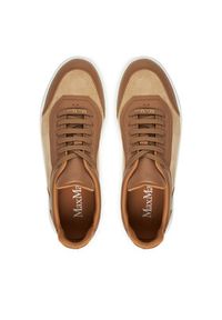 Max Mara Sneakersy Maxi 2524766071650 Brązowy. Kolor: brązowy. Materiał: zamsz, skóra
