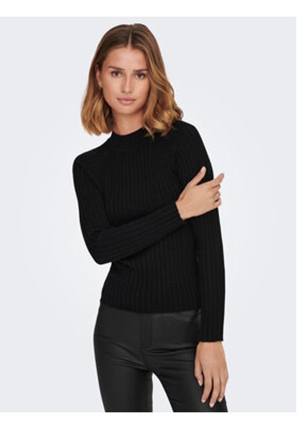 JDY Sweter 15238267 Czarny Regular Fit. Kolor: czarny. Materiał: wiskoza, syntetyk