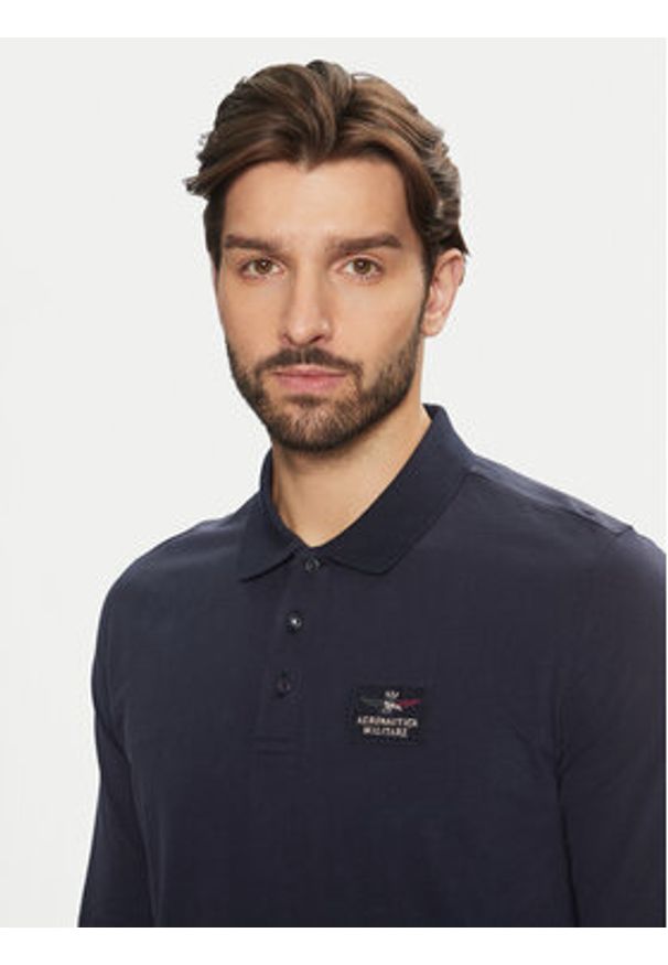 Aeronautica Militare Polo 242PO1840J662 Granatowy Regular Fit. Typ kołnierza: polo. Kolor: niebieski. Materiał: bawełna