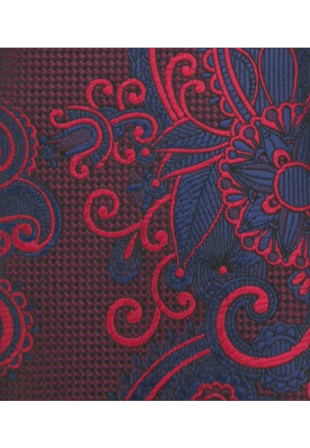Krawat Męski - Angelo di Monti - Bordo, Duże Kwiaty. Kolor: czerwony. Materiał: tkanina. Wzór: kwiaty. Styl: elegancki, wizytowy