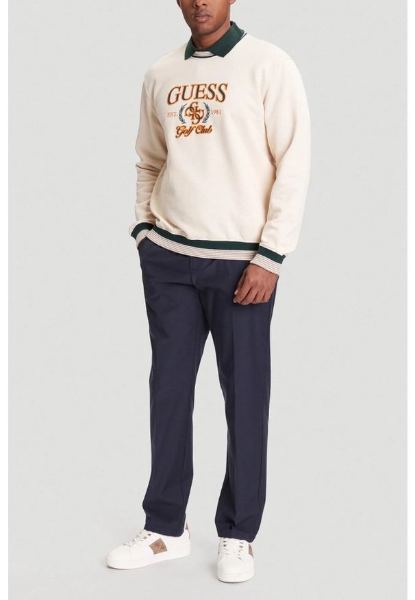 Guess - GUESS Beżowa bluza męska 4G. Kolor: beżowy