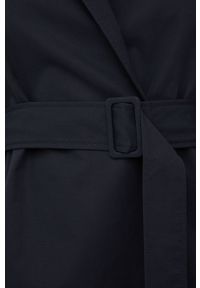 Sisley płaszcz damski kolor czarny przejściowy. Okazja: na co dzień. Kolor: czarny. Materiał: tkanina. Wzór: gładki. Styl: casual